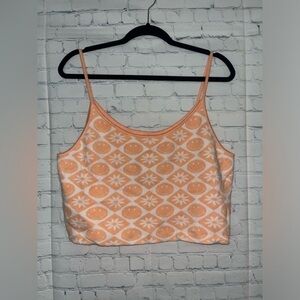 ✨American Eagle Smiley Face Tank Top Peach XXL Cropped Sleeveless